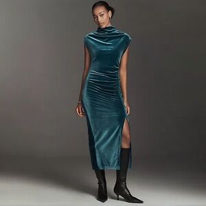 Anthropologie Maya Velvet Cowl Neck Dress